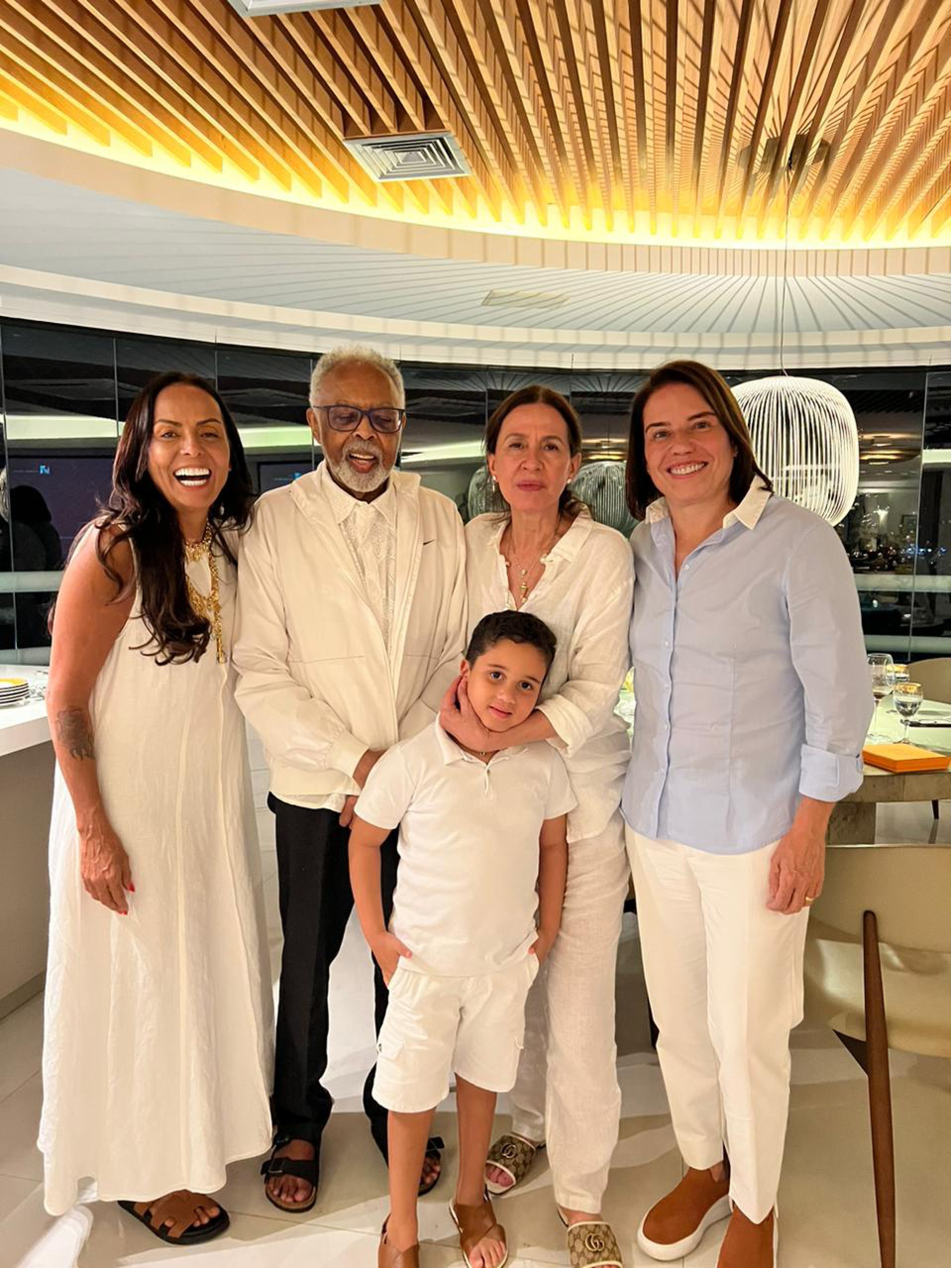 Gil Santos, Gilberto Gil, Flora Gil, Denise Bezerra e Bento  (Foto: arquivo pessoal )