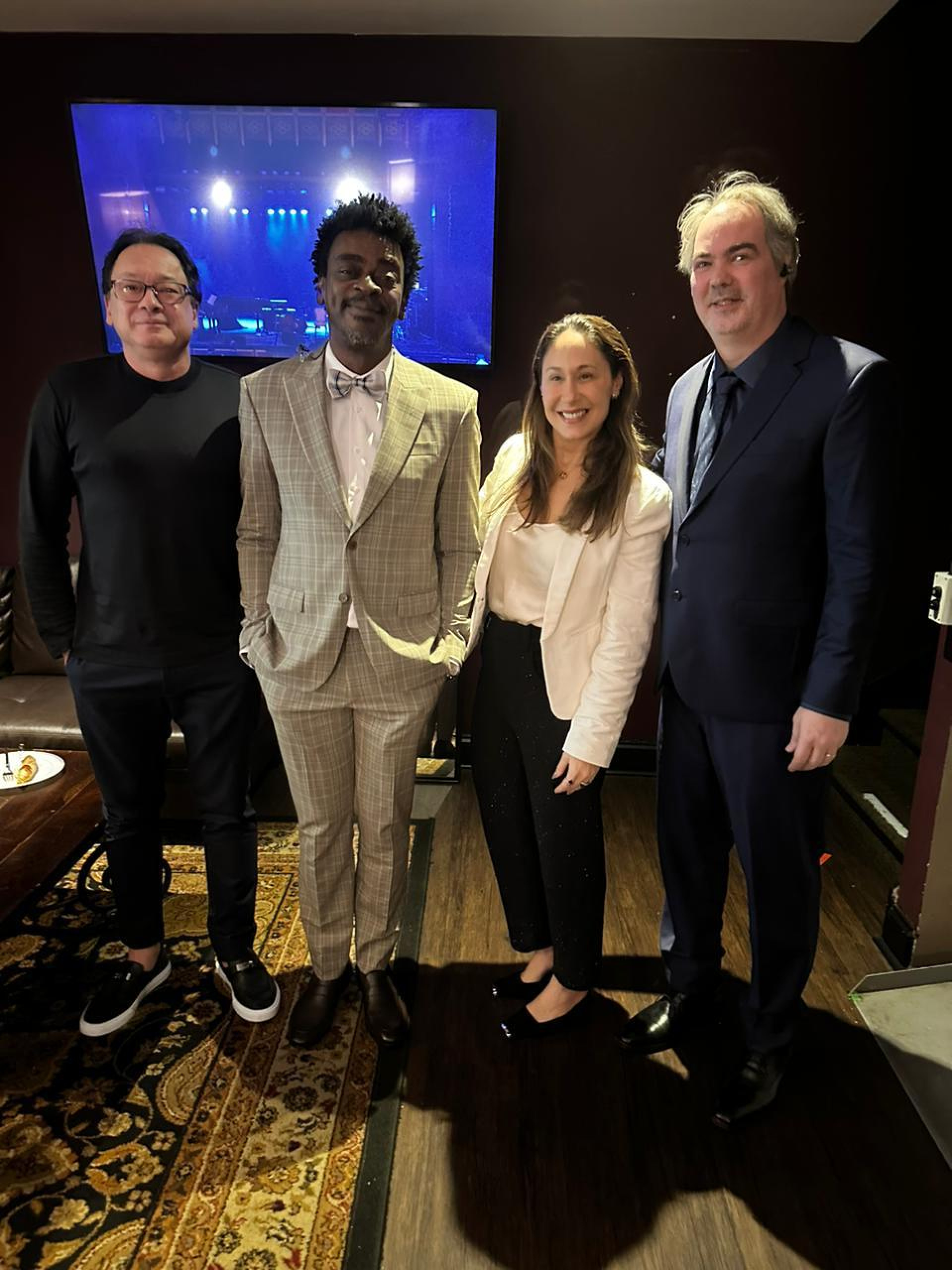 Pedro Coelho Neto e Larissa com Seu Jorge e Daniel Jobim: turnê pelos EUA (Foto: arquivo pessoal)