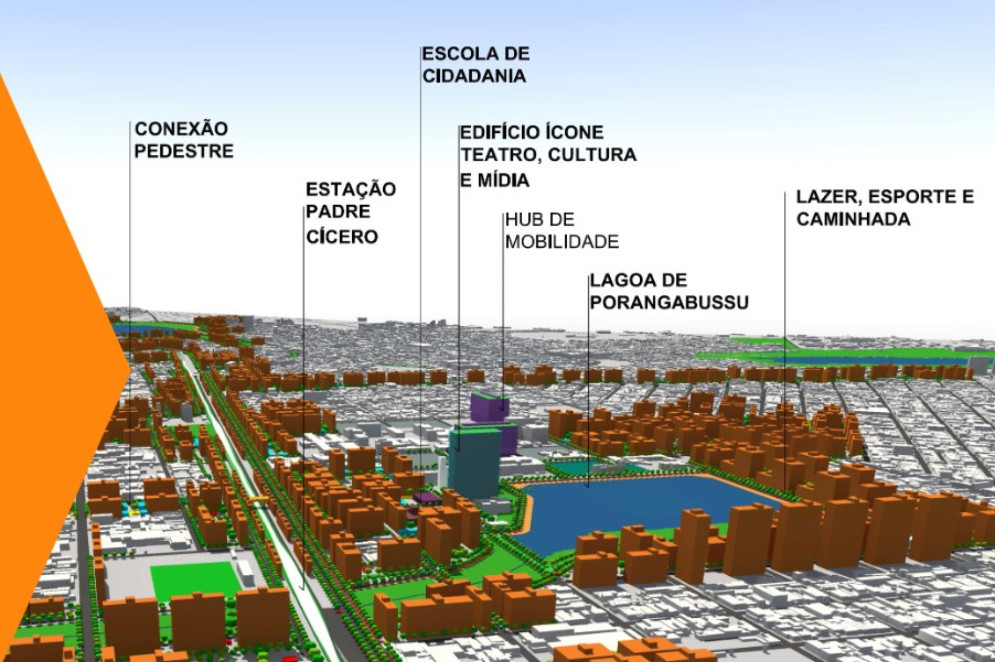 Detalhe do Plano Mestre Urbanístico do Distrito de Inovação em Saúde do Porangabussu(Foto: Governo do Estado do Ceará / UFC)