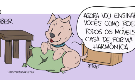 Tirinha 'Entre as Sarjetas'. de Ise Nishi, publicada no Vida&Arte de 24/10/2023
