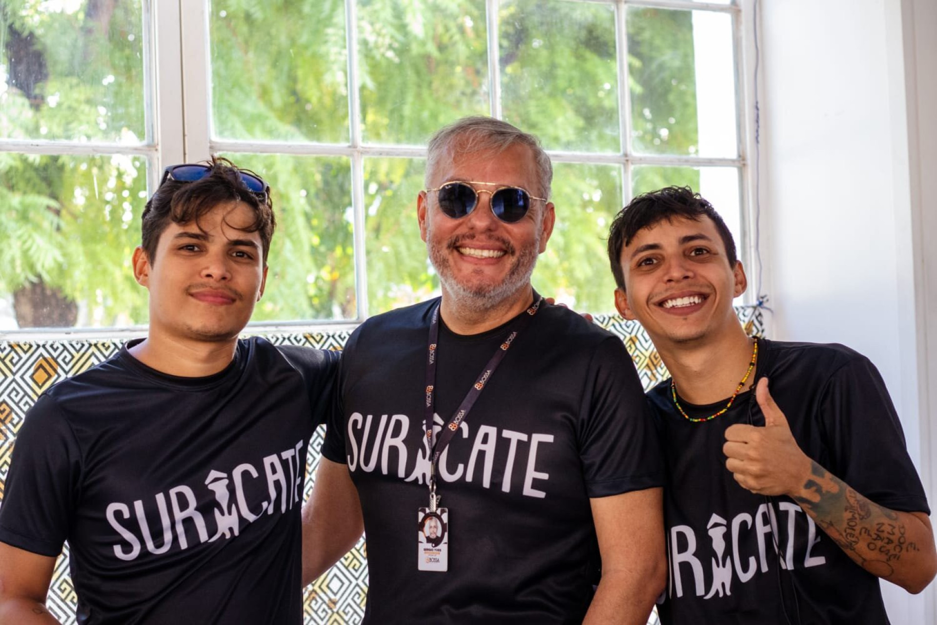 Dudu Suricate, Sérgio Yves (Bossa.Com) e Léo Suricate(Foto: Equipe Suricate)