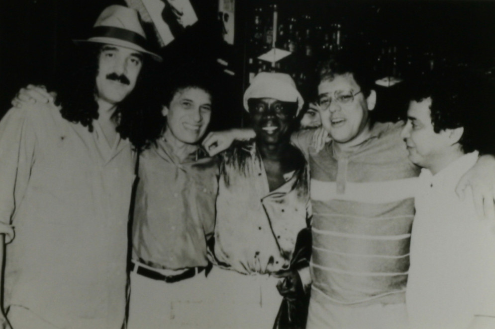 Fausto Nilo com Morais Moreira e Milton Nascimento(Foto: Foto: João Carlos Moura, em 28/04/1994)
