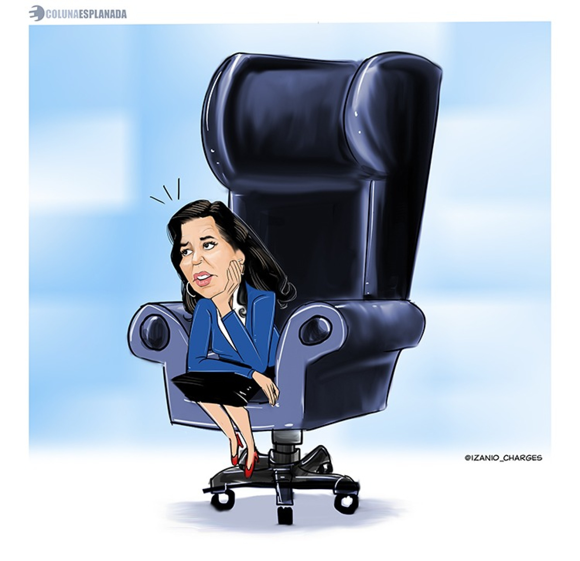 Ministra Simone Tebet segue desanimada na Esplanada (Foto: @izanio_charges)