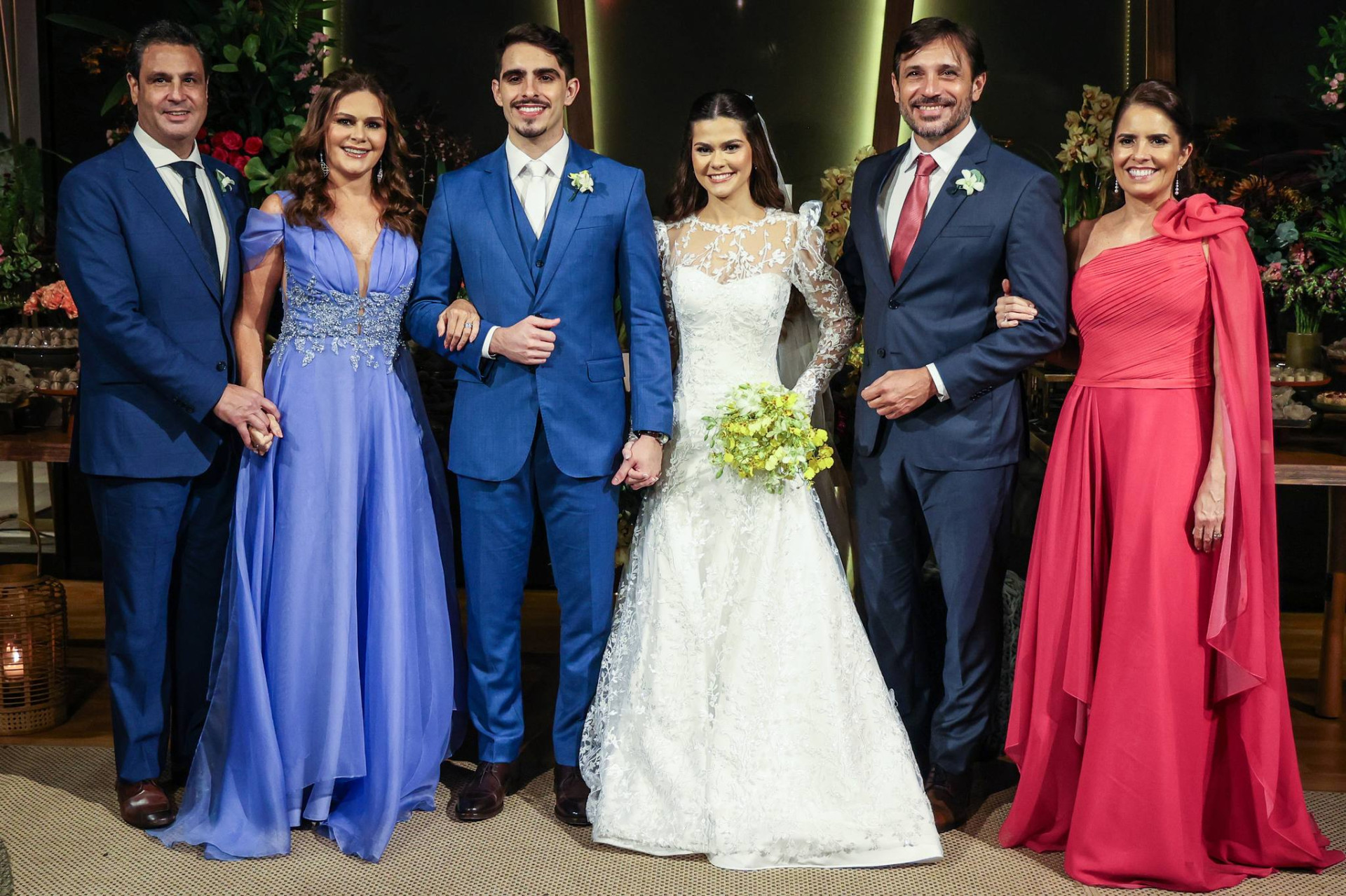 Alexandre Rangel, Ivana Bezerra, Gabriel Sanford, Lize Bezerra, Guilherme Samapaio e Denise Sanford (Foto: ARQUIVO FAMILIAR )