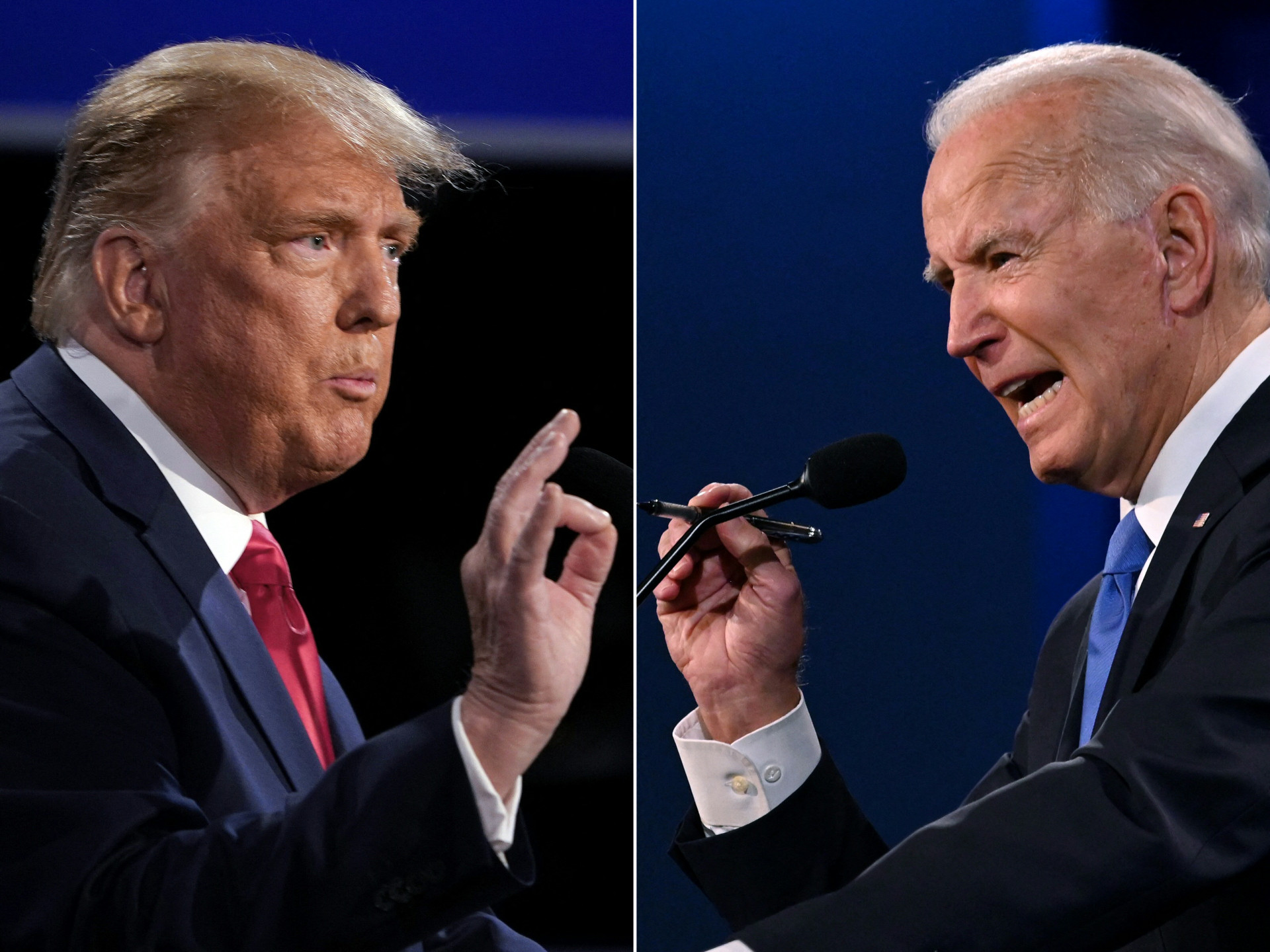 ￼PRIMEIRO debate entre Trump e Biden será nesta quinta-feira (Foto: Brendan Smialowski e JIM WATSON / AFP)