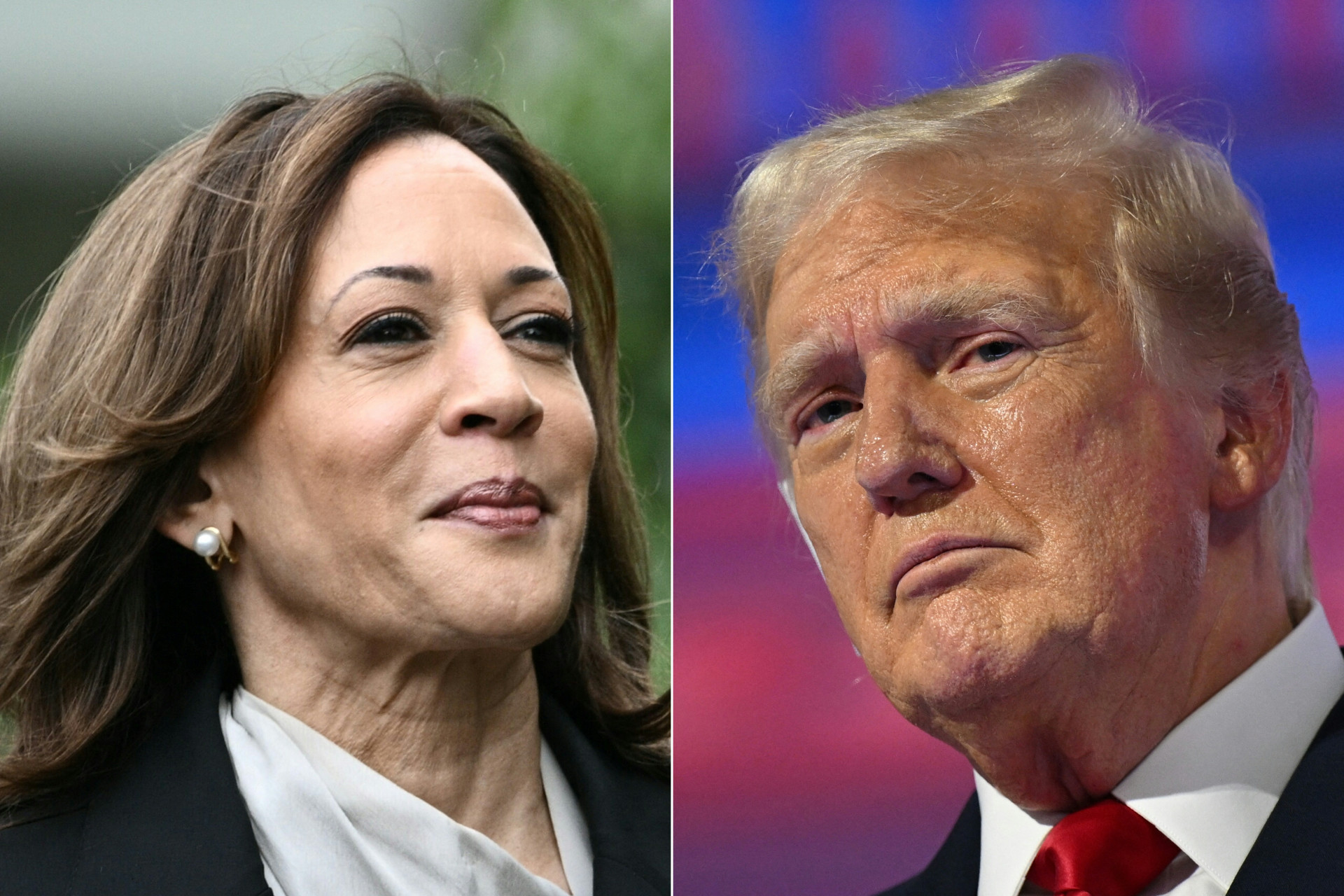 ￼A DEMOCRATA Kamala Harris e o republicano Donald Trump  (Foto: Patrick T. Fallon e Brendan SMIALOWSKI/AFP)