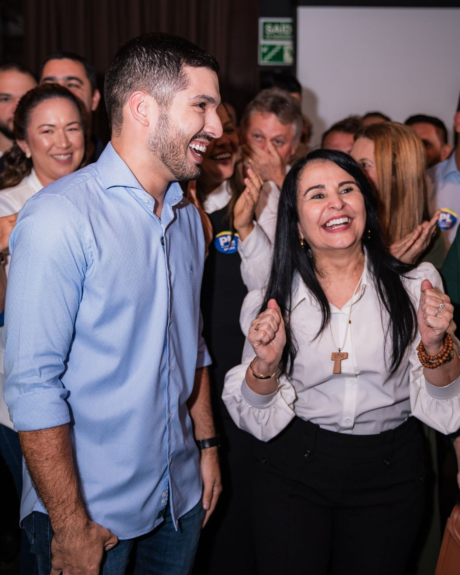 André Fernandes, candidato do PL, e sua vice, Alcyvania Pinheiro (Foto: Reprodução Instagram André Fernandes)