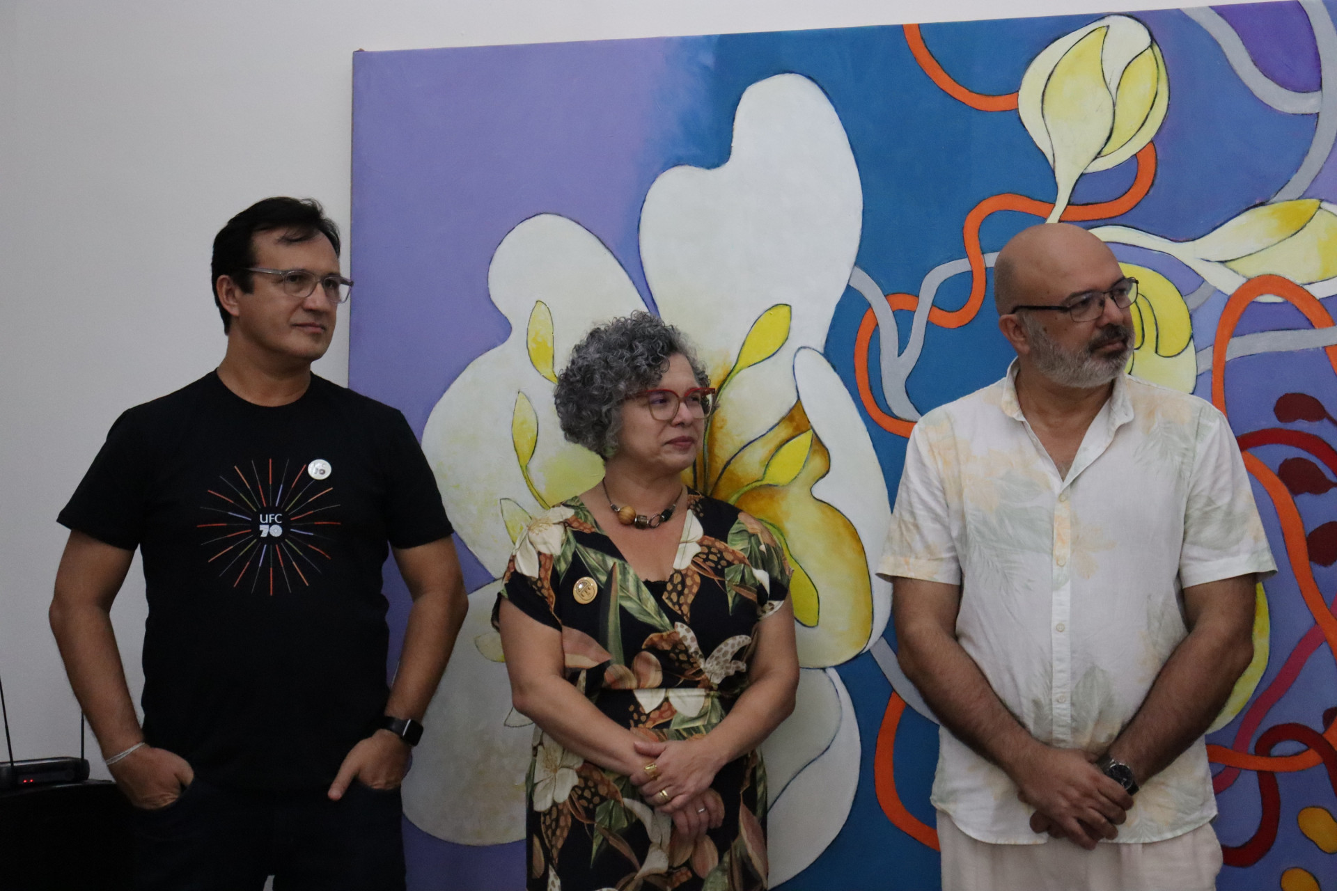 (Foto: Helem Ribeiro/ Divulgação )Reitor da UFC Custódio Almeida, vice-reitora da UFC Diana Azevedo e pro-reitor de cultura da UFC Sandro Gouveia 