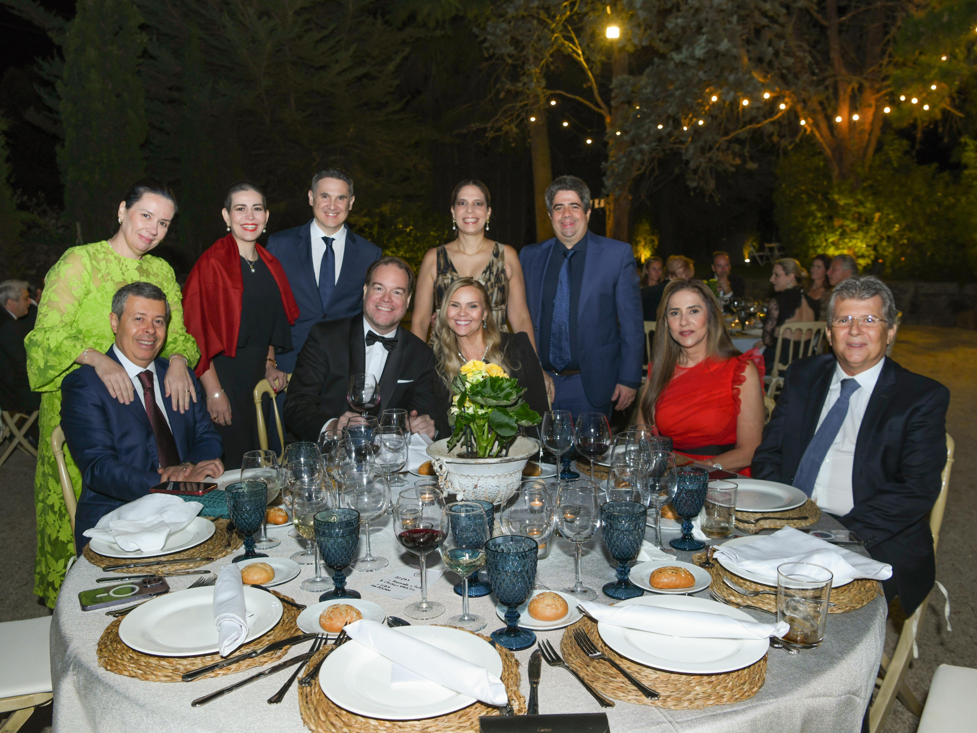 (Foto:  Lívia Costa Fotografia)Anastacio Marinho e Christine, Luciana Gentil, Luís Gentil, Alexandre Leitão e Letícia, Cláudia  e Tibúrcio com anfitriões