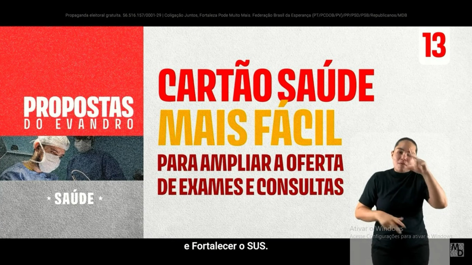 (Foto: Reprodução/Propaganda Eleitoral Gratuita)Propaganda eleitoral de Evandro Leitão, em 6 de setembro
