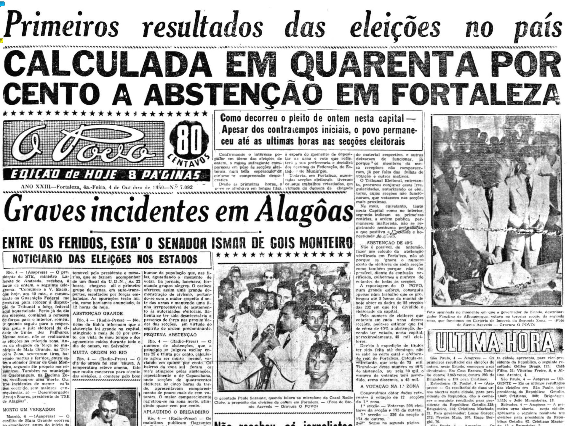 Eleições de 1950 (Foto: O POVO É HISTÓRIA)