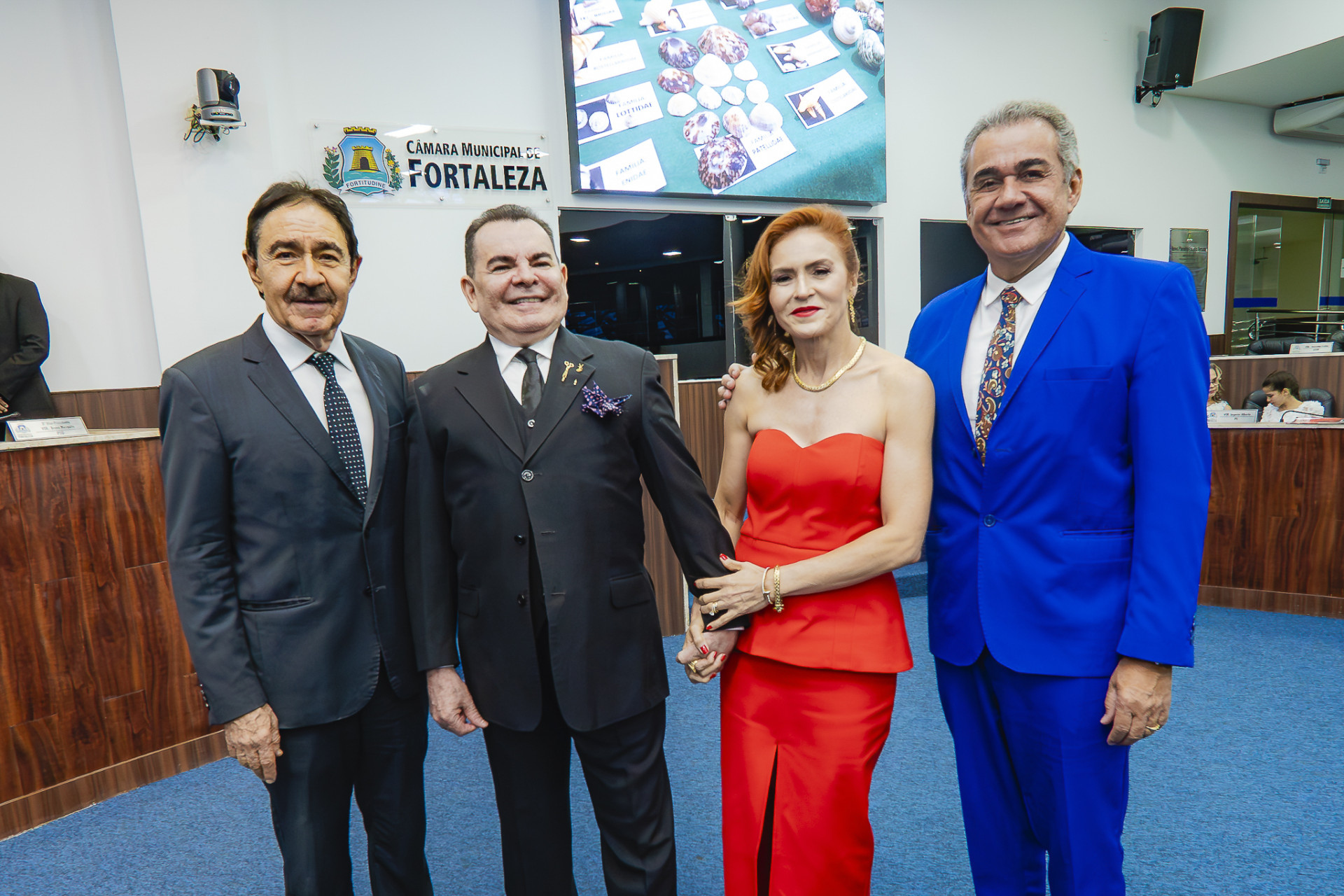 (Foto: CMFOR/ DIVULGAÇÃO )Raimundo Gomes de Matos, Walker Santiago, Fátima Santiago e Sérgio Luis