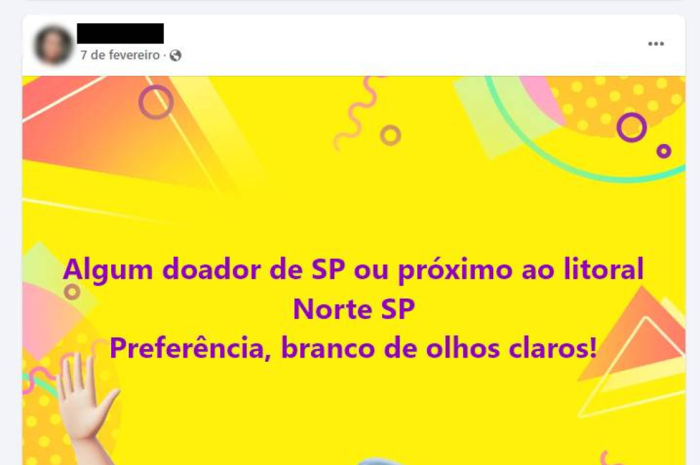 (Foto: Reprodução / Facebook)Pessoas procuram doadores de esperma no Facebook