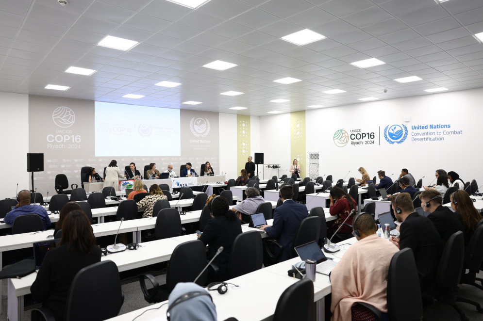 Mesa com a delegação do Brasil na COP16 de Desertificação, em Riade, na Arábia Saudita(Foto: United Nations Convention to Combat Desertification)