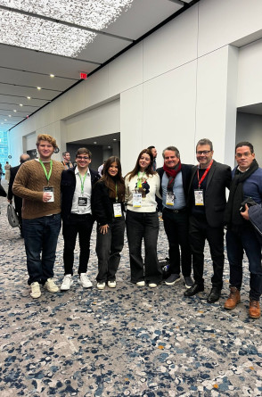 Bruno Henrique e Vitória Lima; Kadu Queirós; Vidda e Patrick Rodrigues, Jonas Marques, Carlos Fernandes e Kaká Queirós na NRF-NY(Foto: arquivo pessoal)