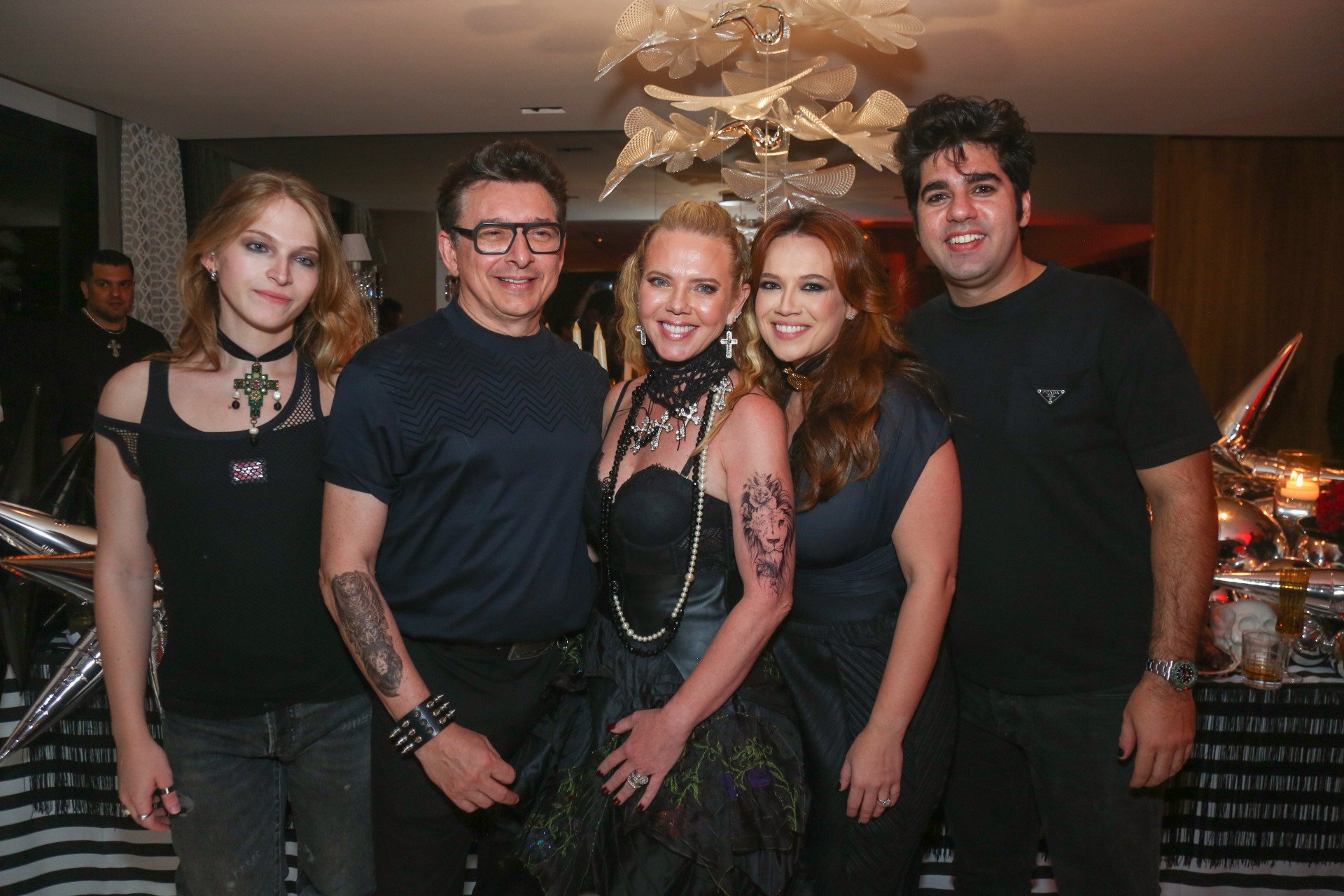 Chate, Racine, Branca e 
Anik Mourão e Felipe Neves (Foto: João Filho Tavares)