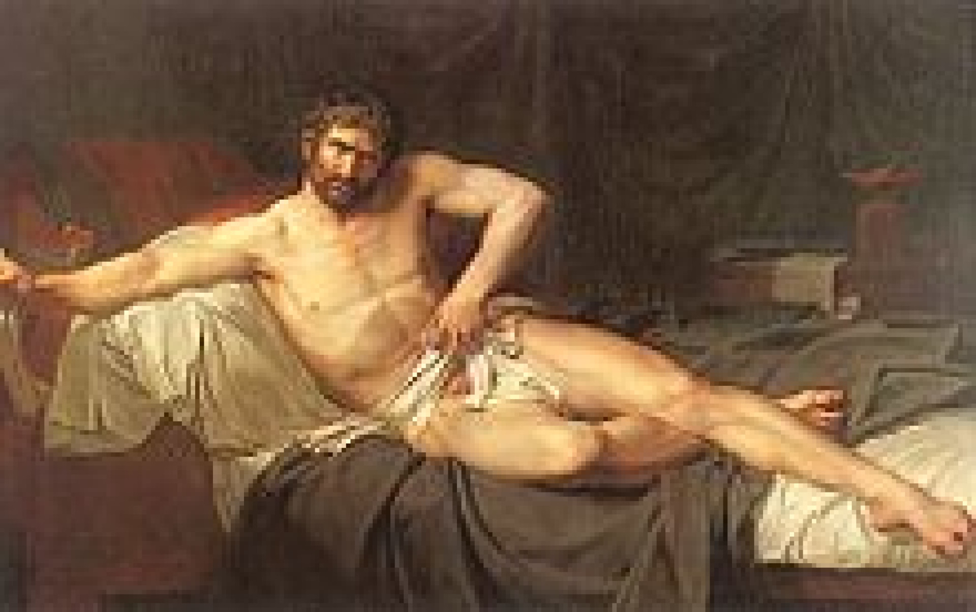 Marco Pórcio Catão Uticense, conhecido como Catão, o Jovem, é político romano célebre pela sua inflexibilidade e integridade moral. Pintura do francês Guillaume Guillon-Lethière
 (Foto: Reprodução Wikipédia)
