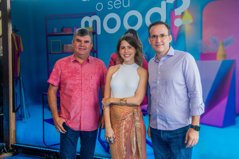 Marcelo Prado, gerente comercial, Eduarda Dubeux, diretora Comercial, de Marketing e CX, e Fernando Amorim, diretor de Incorporação na Moura Dubeux(Foto: Barbosa Neto/ divulgação )