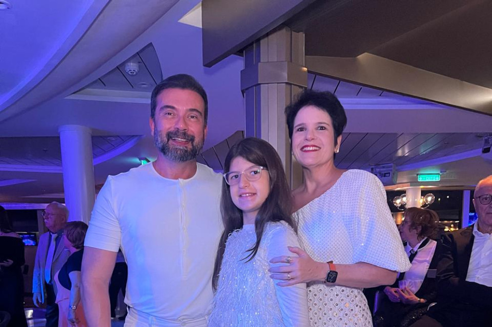 Ton Pinheiro e Cybele com a filha Leonor(Foto: arquivo pessoal )