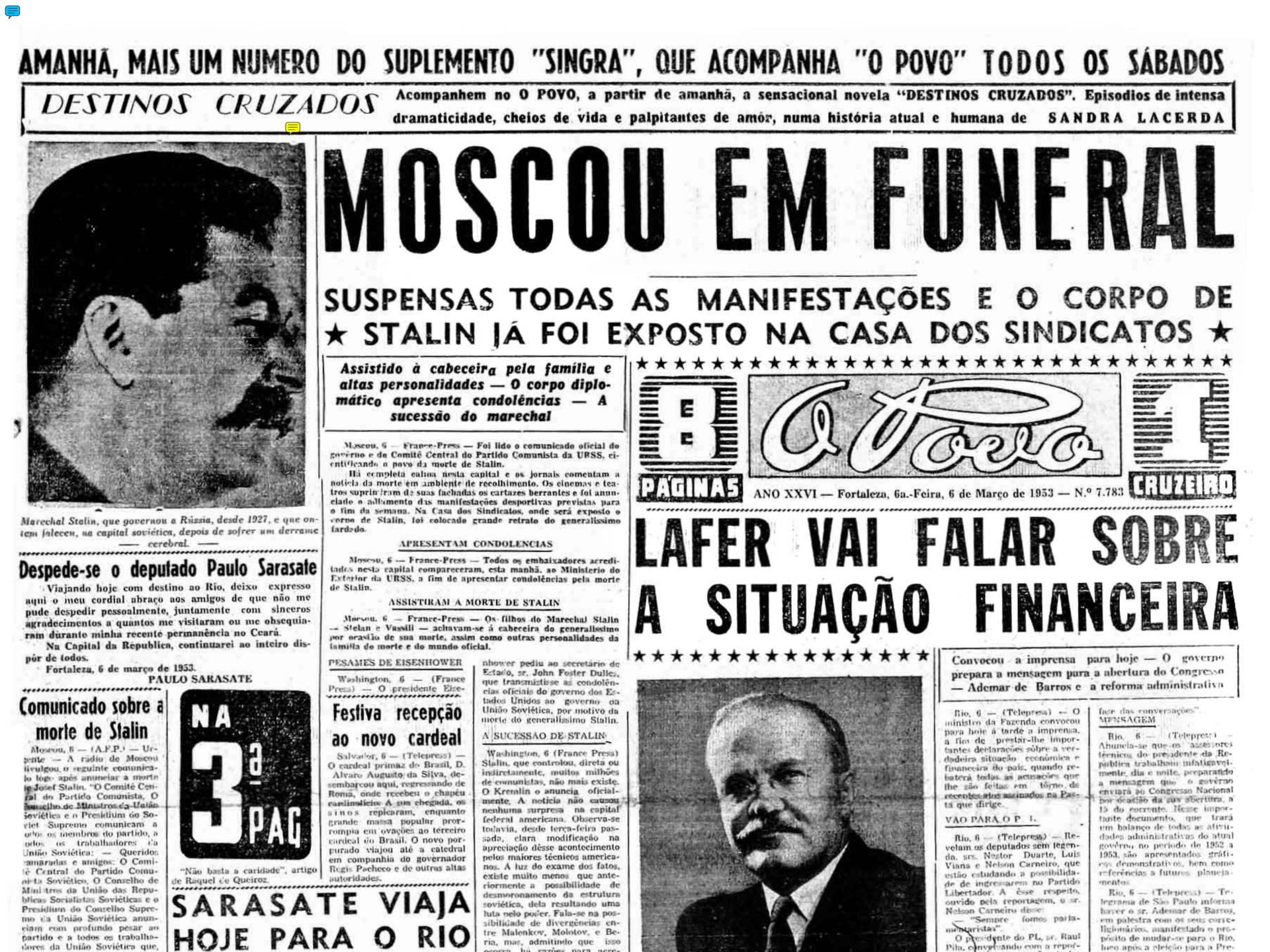 72 ANOS DA MORTE DE JOSEPH STALIN EM 5  DE MARÇO DE 1953 (Foto: O POVO DOCS)