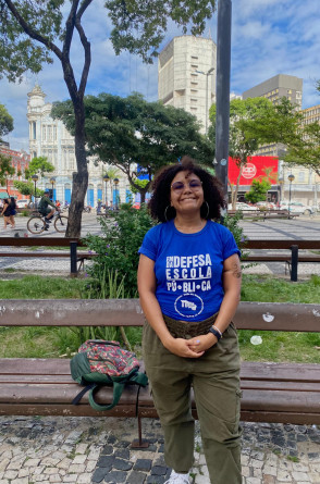 Sarah Rodrigues, de 25 anos, é estudante do ensino técnico e militante (Foto: Rafael Santana )