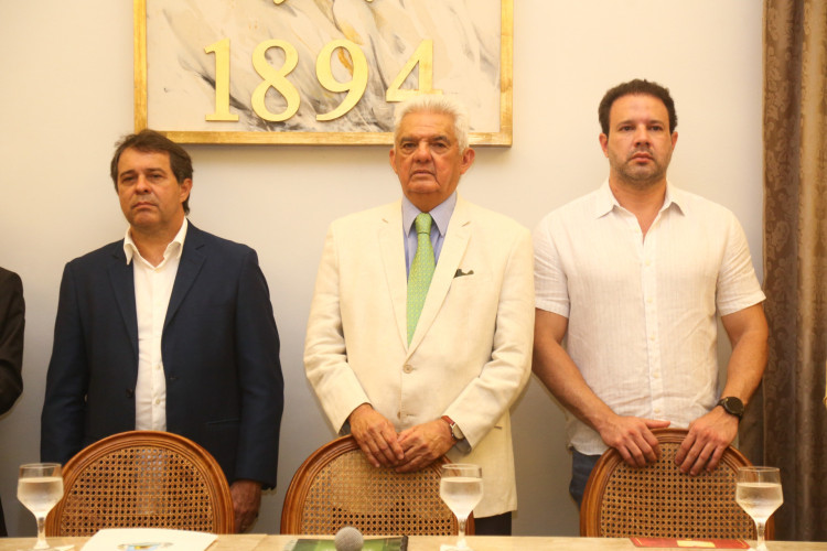 Evandro Leitão, Tales de Sá Cavalcante e Léo Couto(Foto: João Filho Tavares)