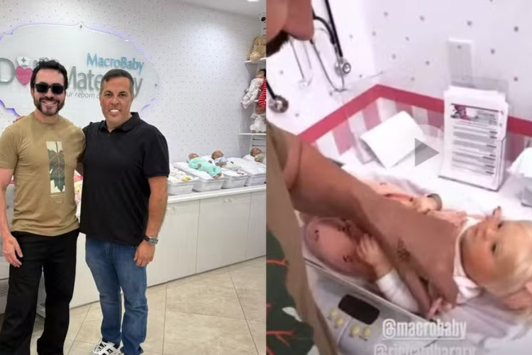  Fábio de Melo "adotou" um bebê reborn com síndrome de Down(Foto: Reprodução/Instagram)