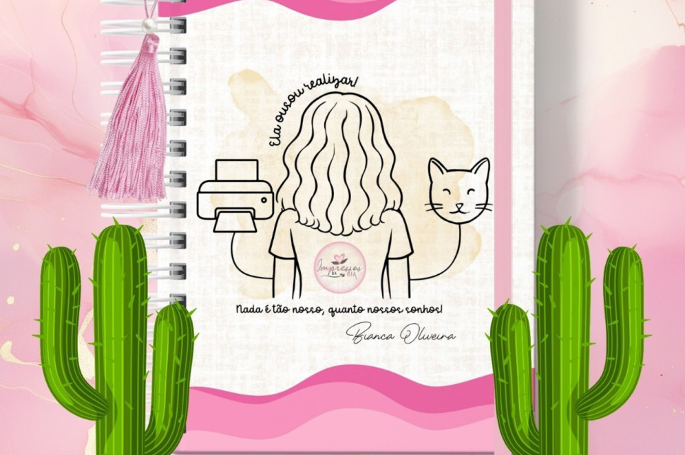 Arte feita por Bianca Oliveira, segundo ela, a imagem fala sobre seu empreendedorismo e sua persistência(Foto: Bianca Oliveira)