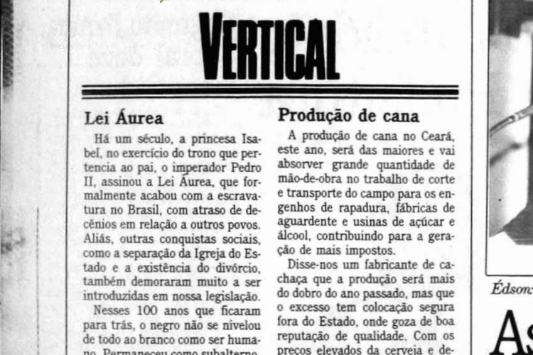 Centenário da Lei Áurea, em 1988.(Foto: O POVO DOC)