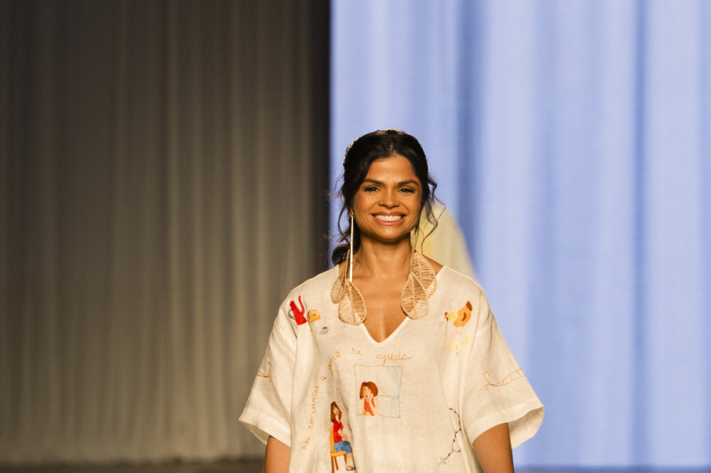 Isabelle Temóteo trajando Catarina Mina (Foto: Nicolas Gondim/ Divulgação )