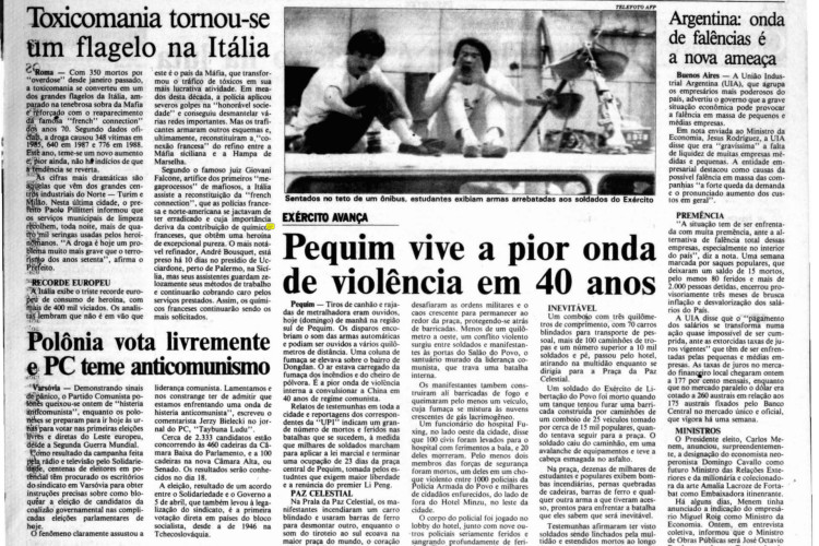 Massacre na Praça da Paz Celestial, China 1989 (Foto: O POVO É HISTÓRIA)