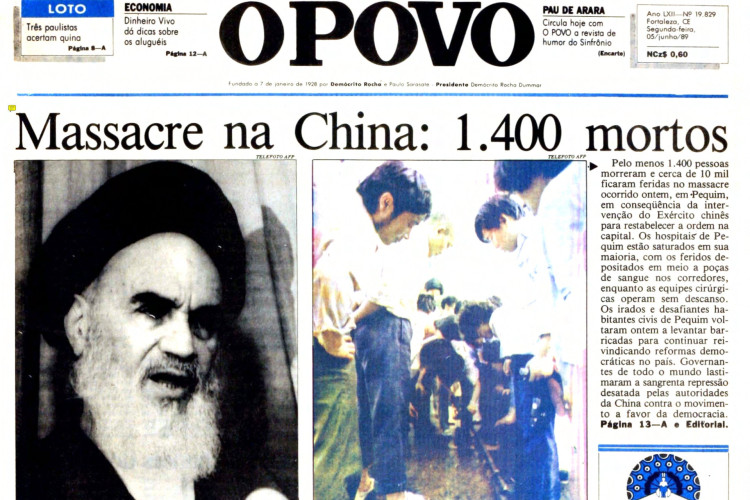 Massacre na Praça da Paz Celestial, China 1989 (Foto: O POVO É HISTÓRIA)