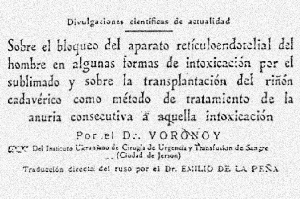 ParaTodosVerem: primeira públicação de Voronoy no jornal espanhol El Siglio Medico(Foto: Reprodução / ResearchGate)