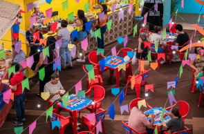 Segue disponível para visitação no shopping RioMar Kennedy a Vila Junina do empreendimento