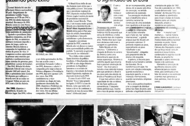 Morre Leonel Brizola, em 21 de junho de 2004(Foto: O POVO É HISTÓRIA)