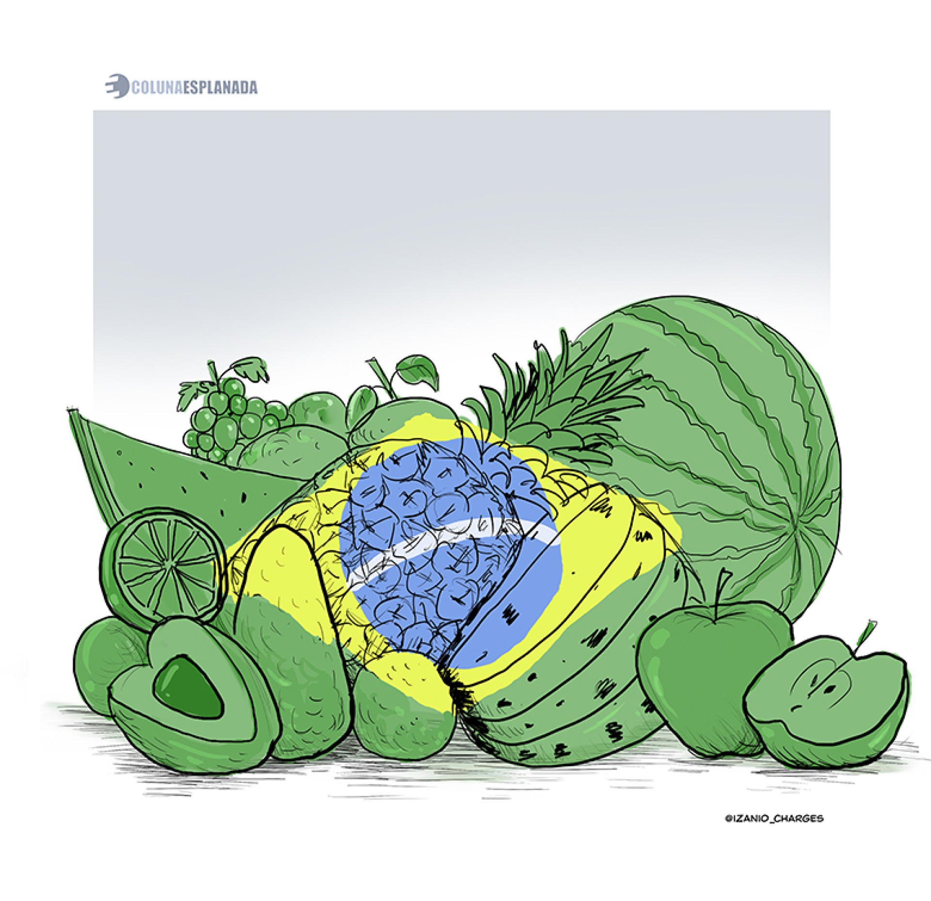 Charge da Coluna desta quarta-feira, 25 (Foto: izanio_charges)