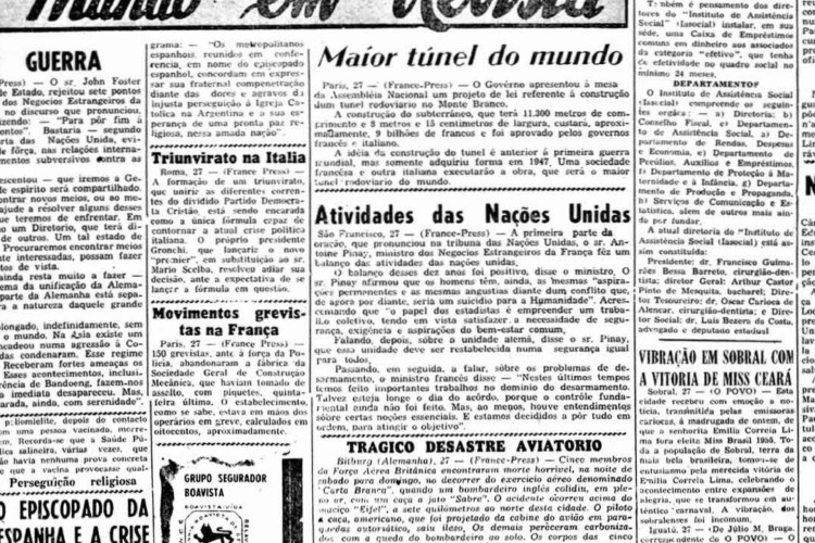 Assinada a Carta das Nações Unidas em 26 de junho de 1945(Foto: O POVO É HISTÓRIA)