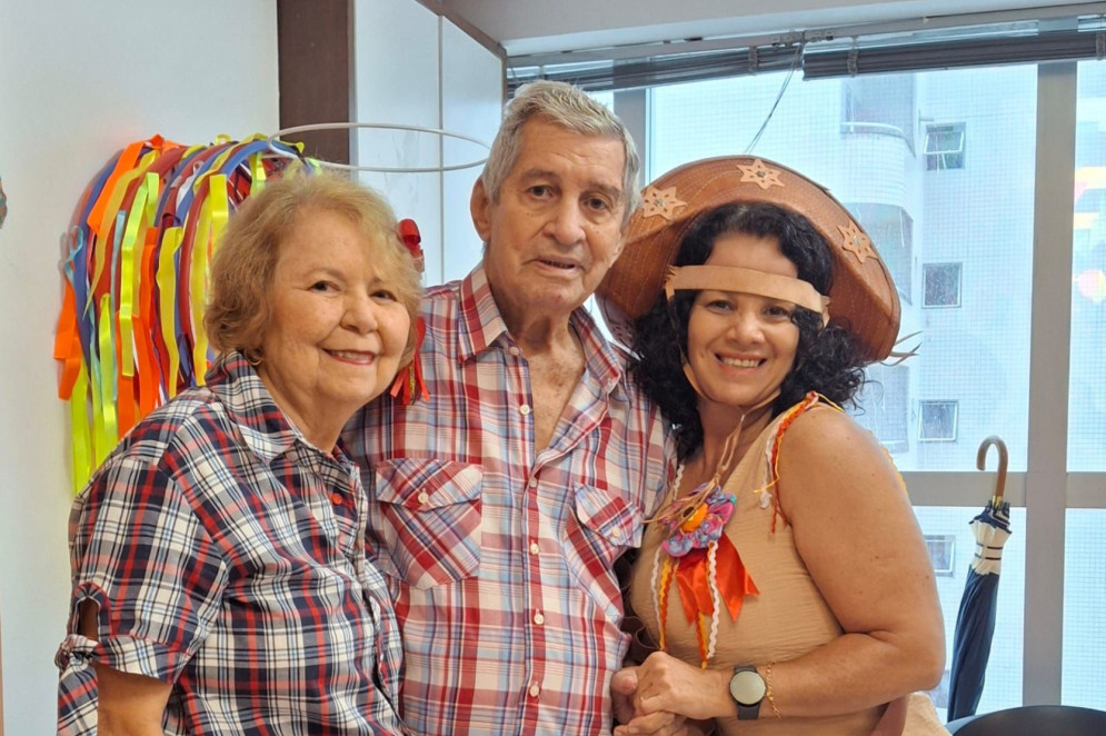 Socorro Leite, Eduardo e Carla Matos(Foto: Arquivo pessoal )