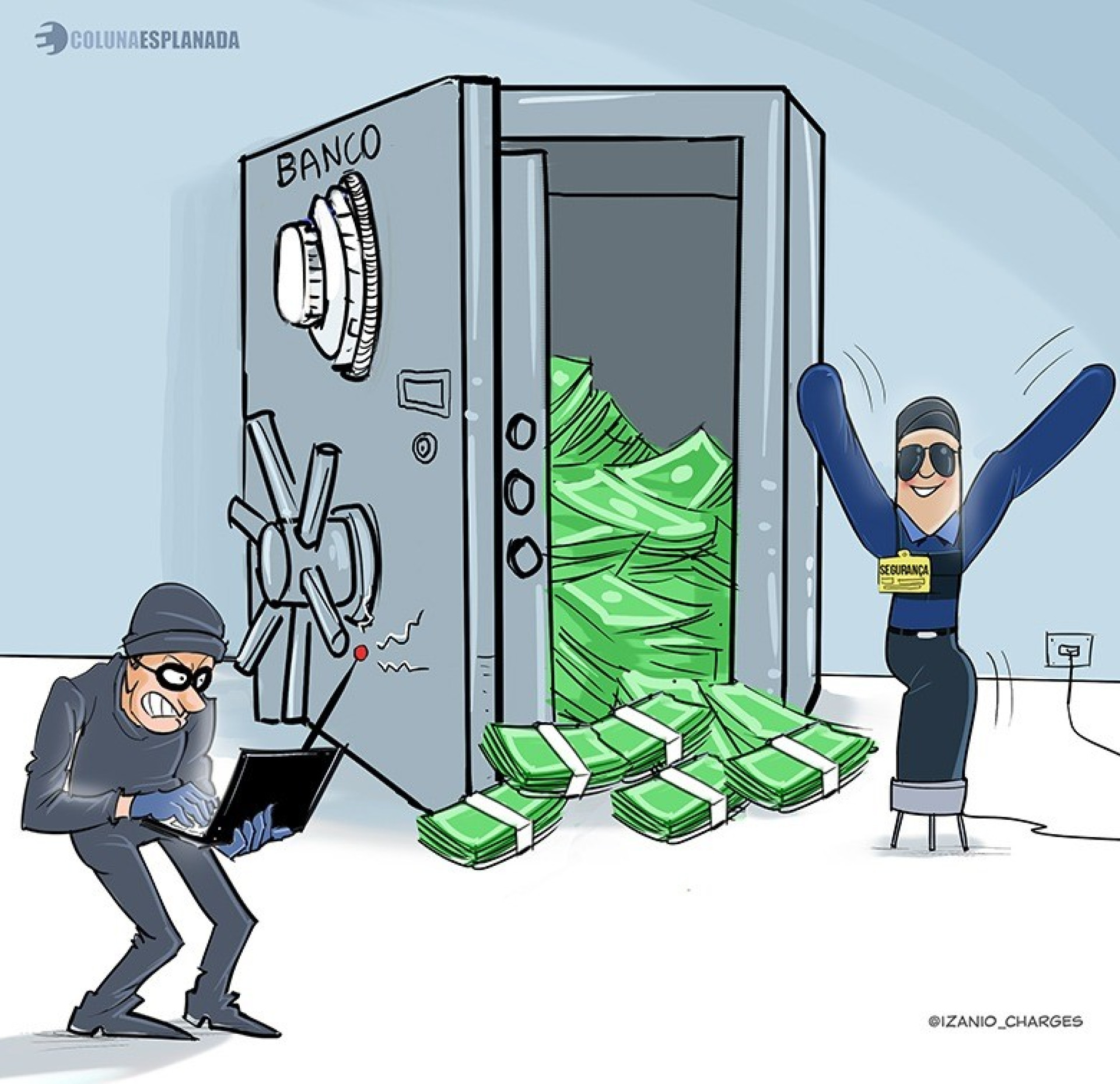 Charge da Coluna desta segunda-feira, 7 (Foto: izanio_charges)
