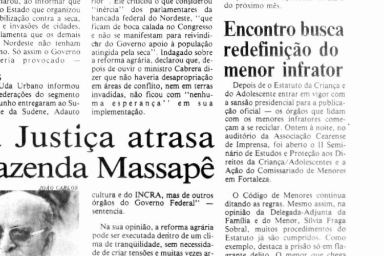Há 35 anos era sancionado o Estatuto da Criança e do Adolescente (ECA), em 13 de julho de 1990, pelo então presidente Fernando Collor de Mello.(Foto: O POVO É HISTÓRIA)