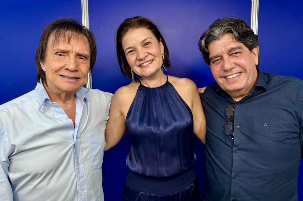 O Rei Roberto Carlos, Rita D'Alva e Cabeto Martins Rodrigues(Foto: Arquivo pessoal )