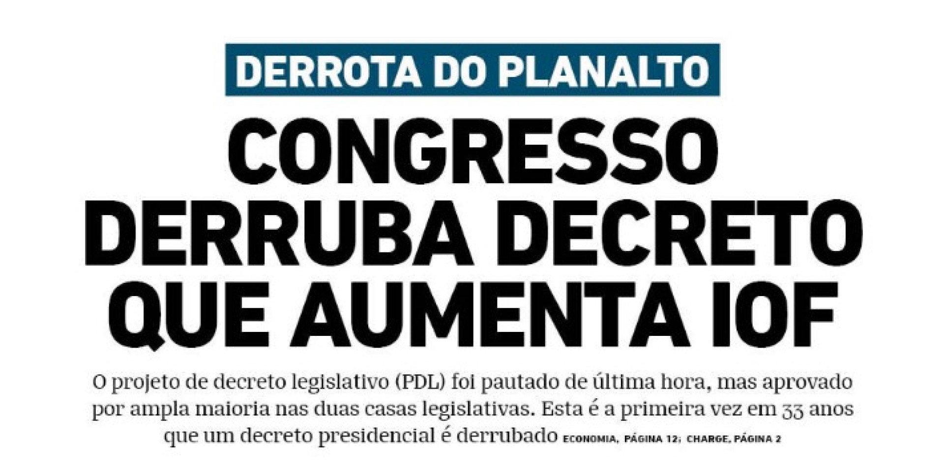 Manchete do dia 26 de junho de 2025(Foto: O POVO)