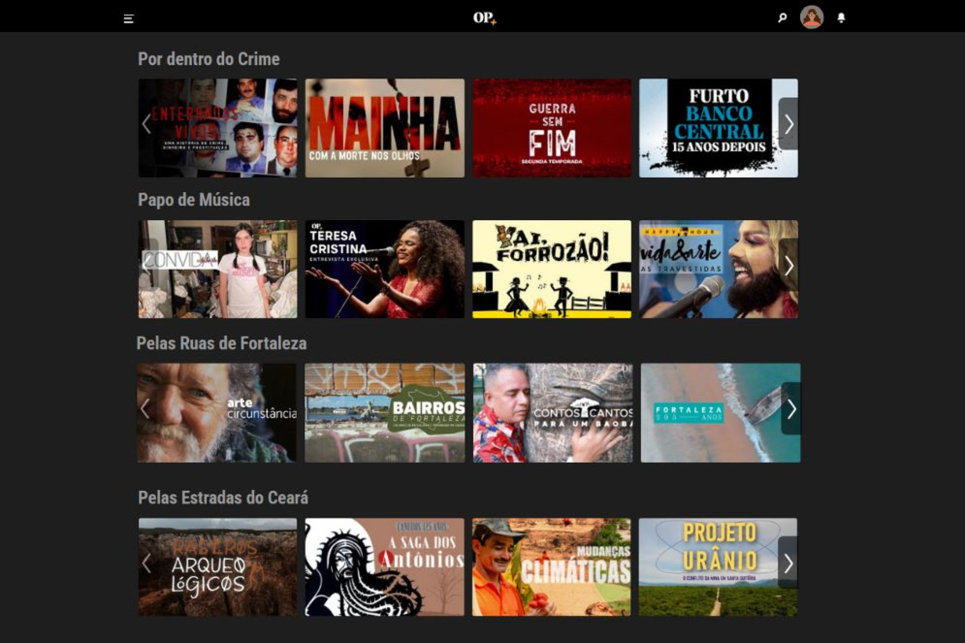 ParaTodosVerem: catálogo OP+ com filmes, séries e documentários(Foto: Bianca Nogueira/ Montagem OP+)
