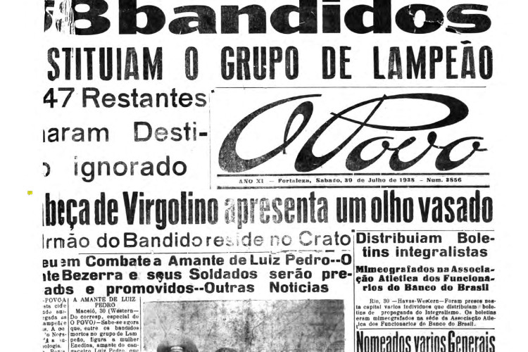 Há 87 anos, em 28 de julho de 1938, Lampião, Maria Bonita e parte de seu bando foram mortos pela polícia em Sergipe.(Foto: O POVO É HISTÓRIA)