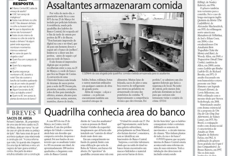 20 anos do assalto ao Banco Central em Fortaleza, no fim de semana dos dias 6 e 7 de agosto de 2005(Foto: O POVO É HISTÓRIA)