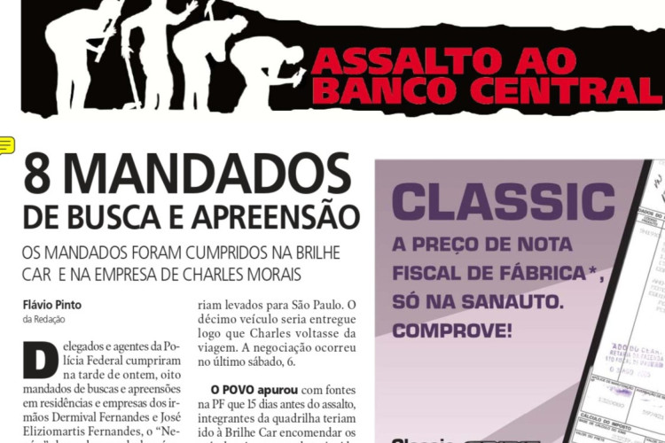 20 anos do assalto ao Banco Central em Fortaleza, no fim de semana dos dias 6 e 7 de agosto de 2005(Foto: O POVO É HISTÓRIA)