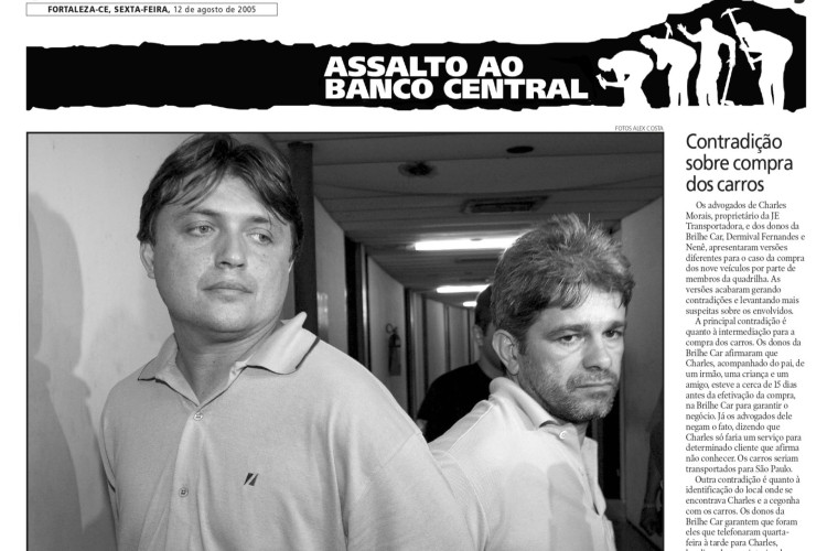 20 anos do assalto ao Banco Central em Fortaleza, no fim de semana dos dias 6 e 7 de agosto de 2005(Foto: O POVO É HISTÓRIA)