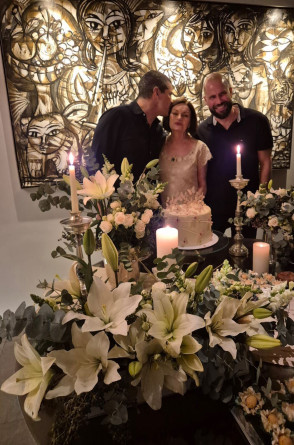 Aniversariante com os filhos Pablo e Thiago(Foto: Arquivo pessoal )