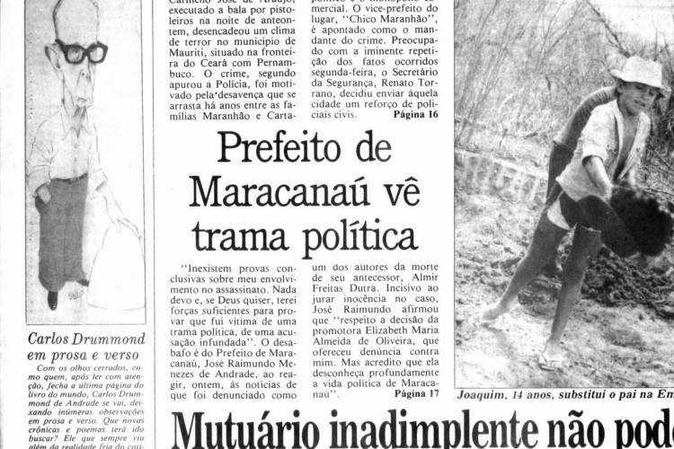 Há 38 anos, no dia 17 de agosto de 1987, falecia o poeta Carlos Drummond de Andrade.(Foto: O POVO DOC)