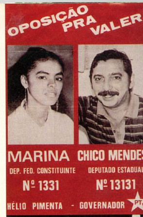 Santinho do PT coloca Marina Silva e Chico Mendes como candidatos ao cargo de deputado(Foto: Reprodução)
